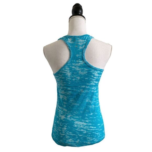 Next Level Apparel Ladies Burnout Racerback Bright Blue & White Size Small - Picture 3 of 4
